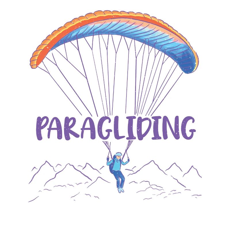 Paraglider text on parachute with