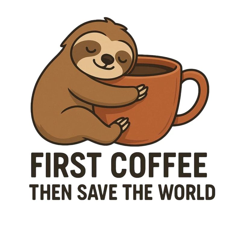 Sloth Coffee Morgen: Rette die Welt