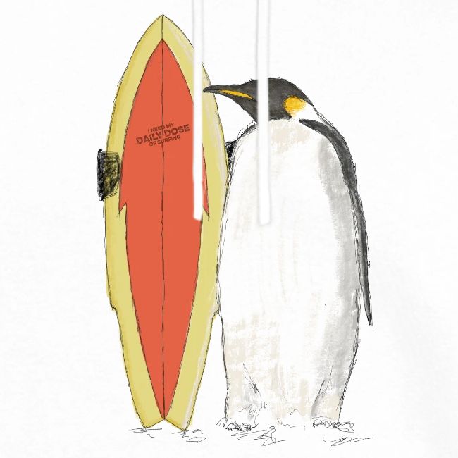 A Penguin with Surfboard