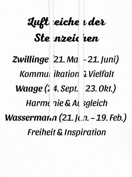 Luftzeichen der Sternzeichen