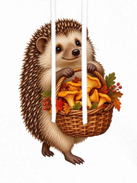 Igel beim Pilzsammeln