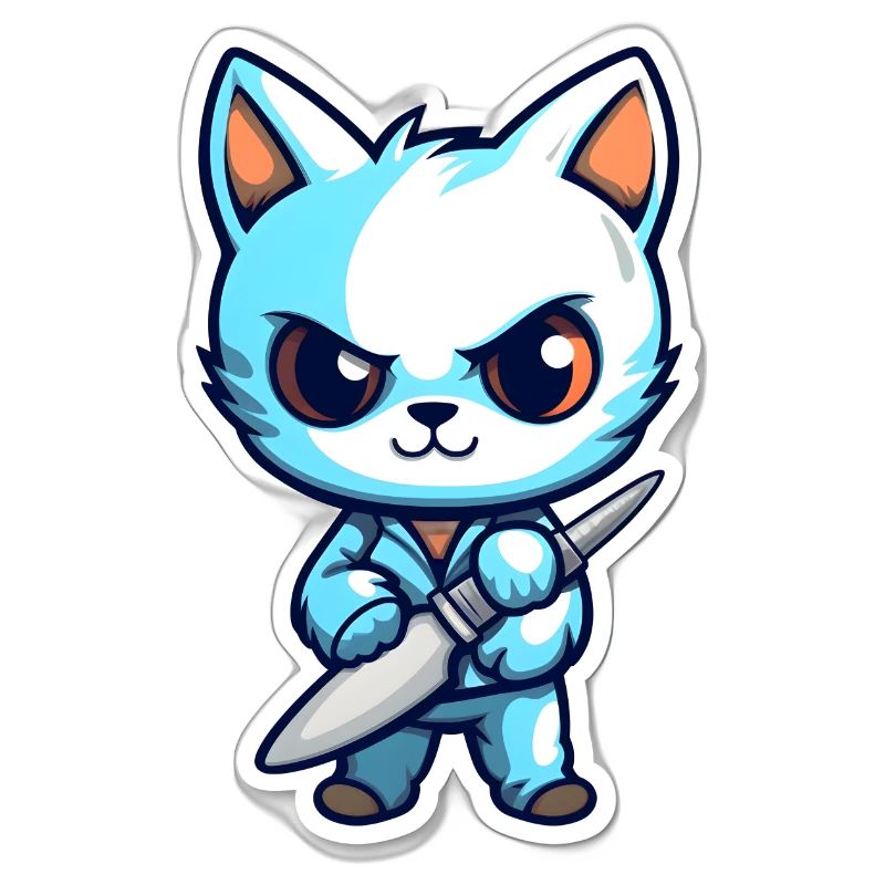 Gefährliche Katze mit Messer