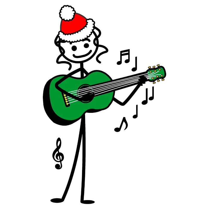 Gitarrist julflicka med gitarr