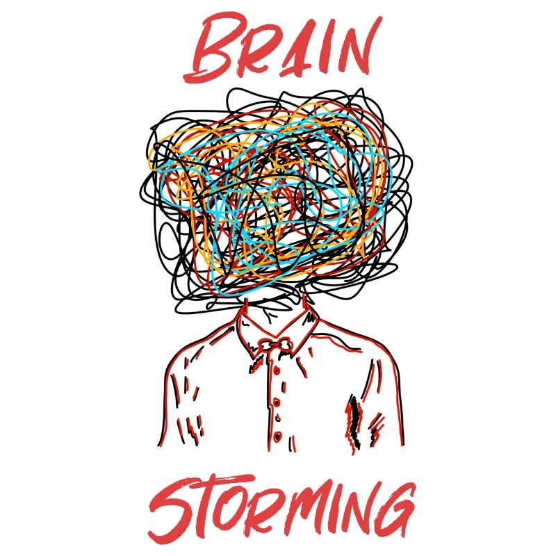 Brain Storming Hand Drawn Graphics Tee