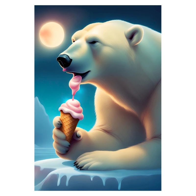 Eisbär liebt Eiscreme