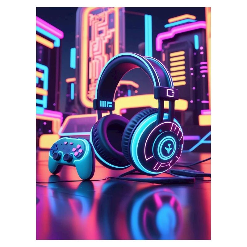 Conception du casque de jeu Neon