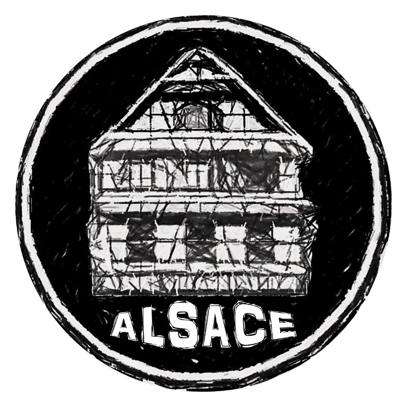 Haus mit elsässischem Logo