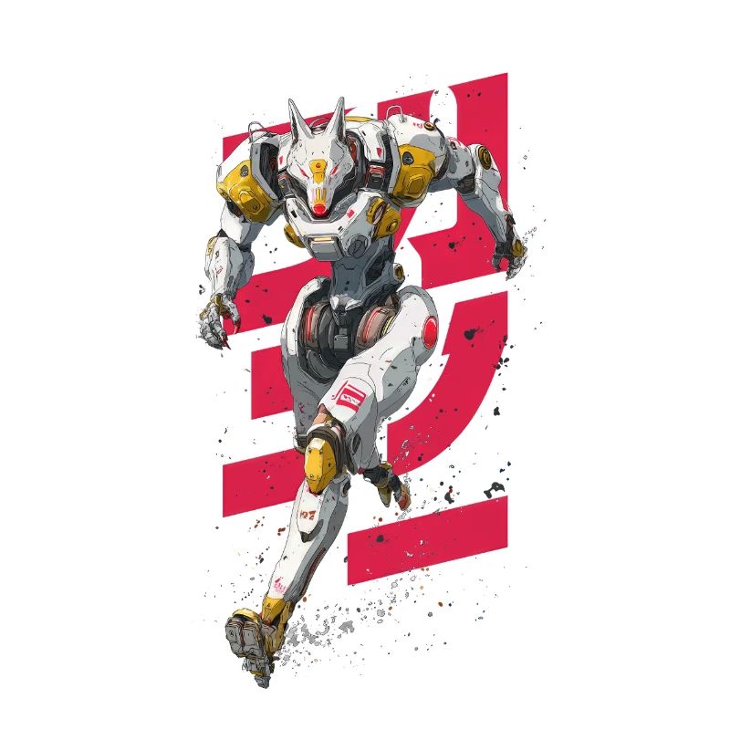 Futuristic Wolf Fighting Robot