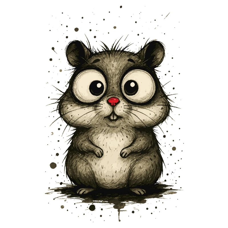 Lustiger Hamster mit großen Augen – Comic Splash