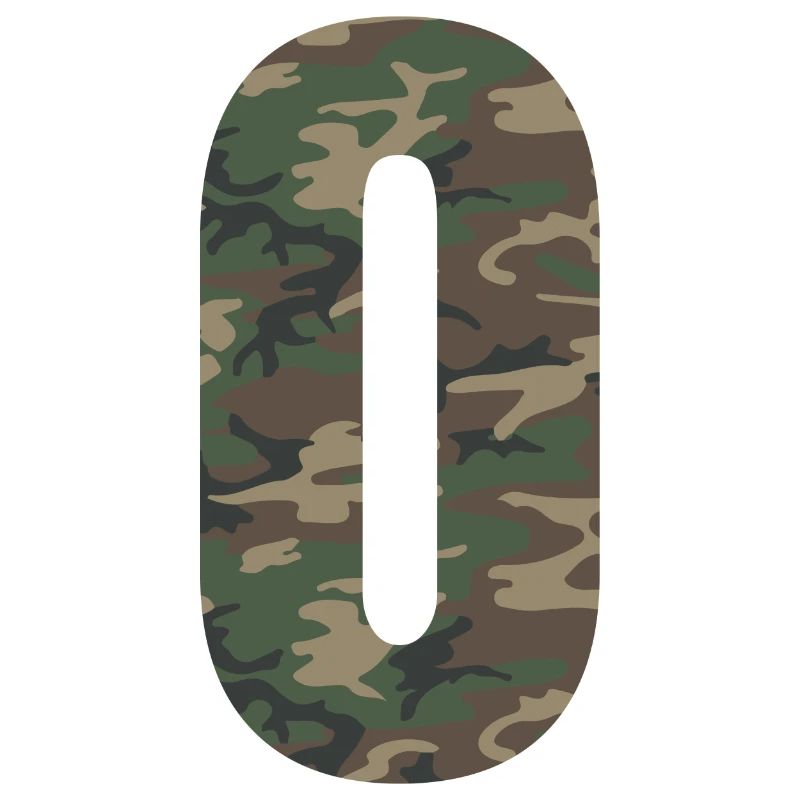 Tough number 0 in camouflage pattern!