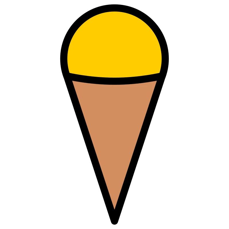 Une boule de glace à la vanille dans une gaufre
