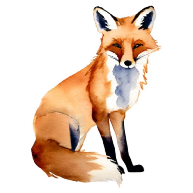 Fuchs mit einfarbigem Hintergrund