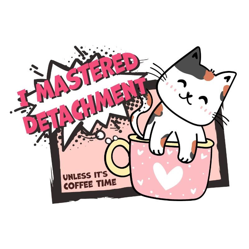Cat mastered detachment Coffee Katze Comic Kaffee