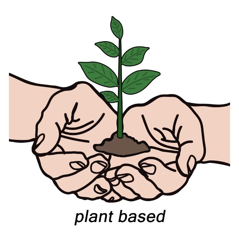 Hände mit Pflanze - plant based