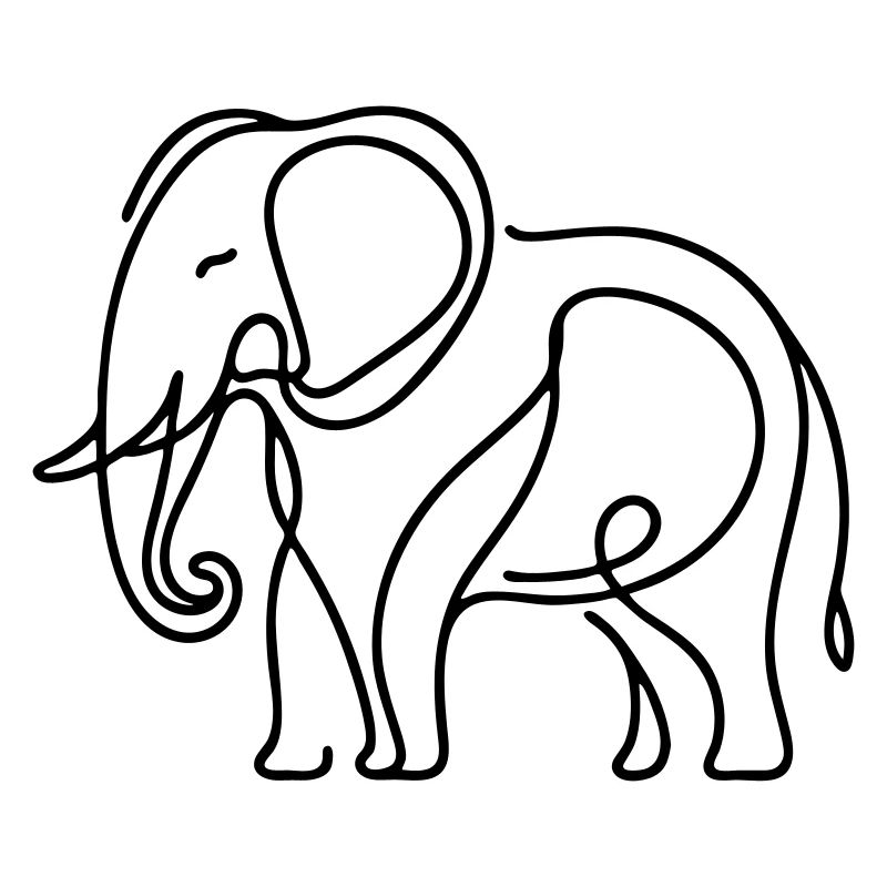 Dessin au trait d’éléphant