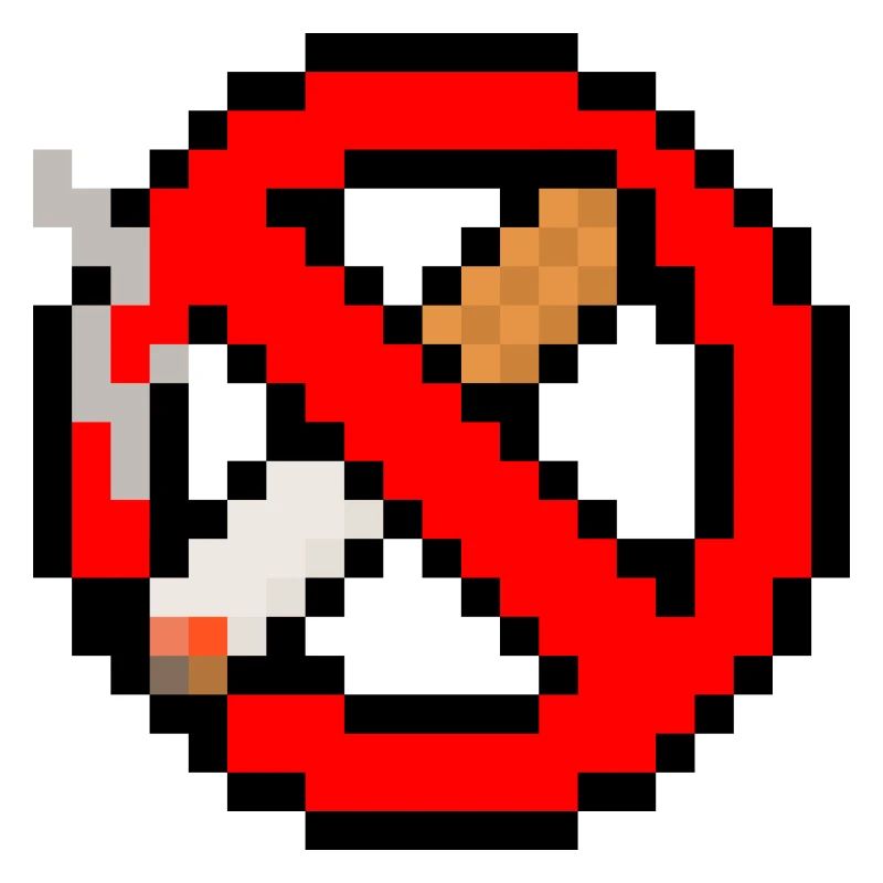 Pixel Zigarette "nicht rauchen" Zeichen