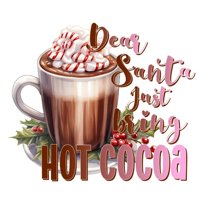 Cher Père Noël, apportez simplement du chocolat chaud de Noël Kakao