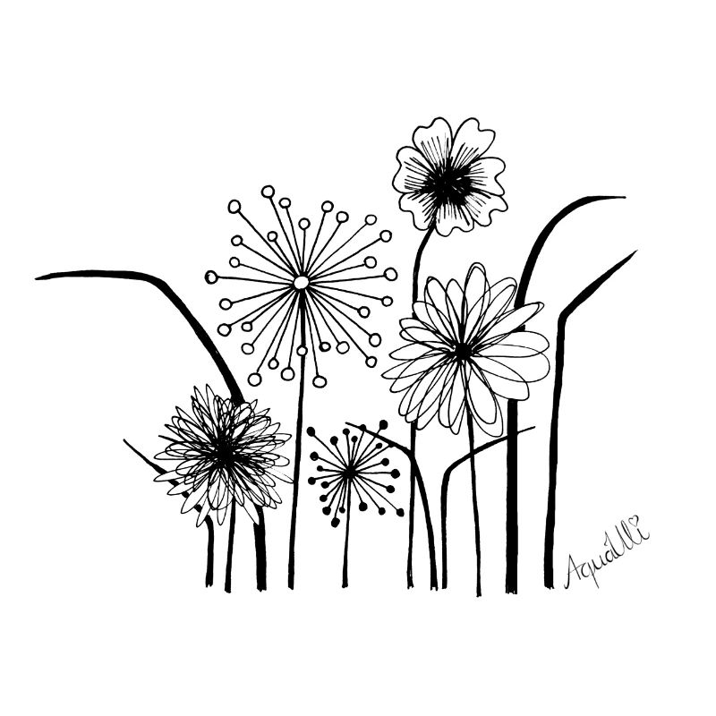 Black'n white Blumenwiese
