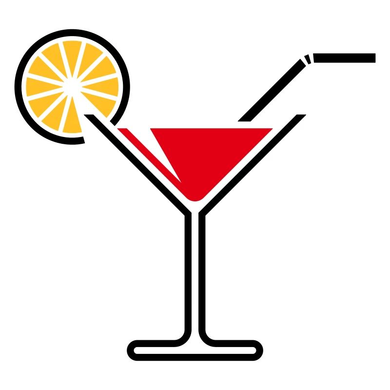 Cocktail / Cocktailglas / Martini + (Rot)