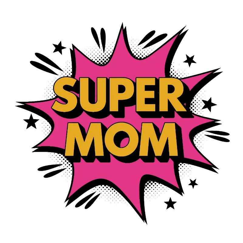 Super Mom – Conception de puissance de style bande dessinée