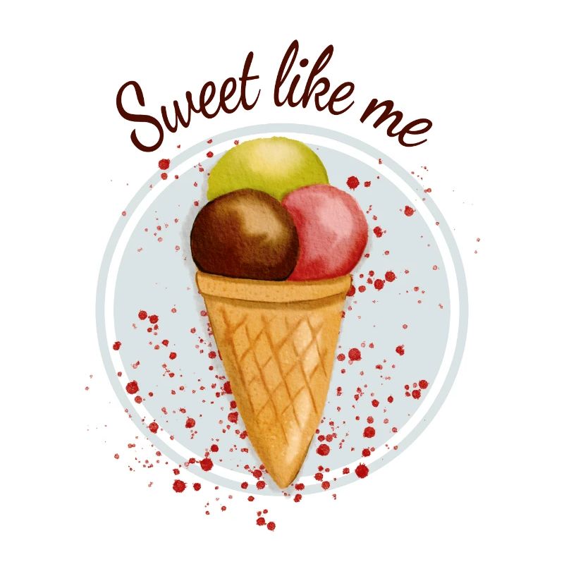 Cornet de crème glacée / aquarelle de crème glacée