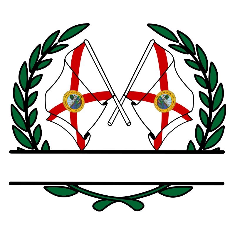 Bannière de drapeau de couronne de laurier de l’État de Floride