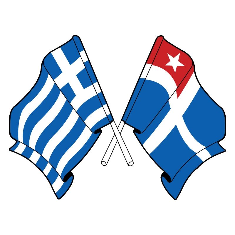 Drapeau de la Grèce et drapeau de l’île de Crète traversés