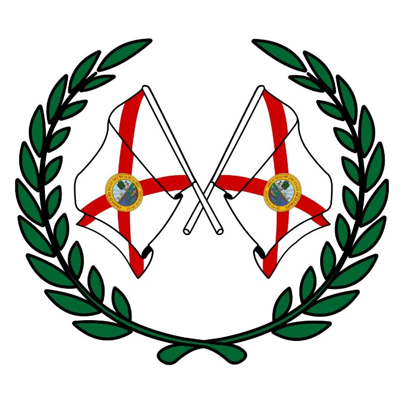 Drapeaux de l’État de Floride Couronne de laurier