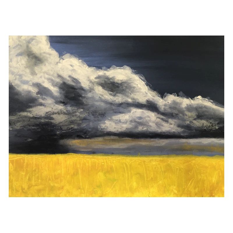 Rabsfeld vor Gewitterwolken