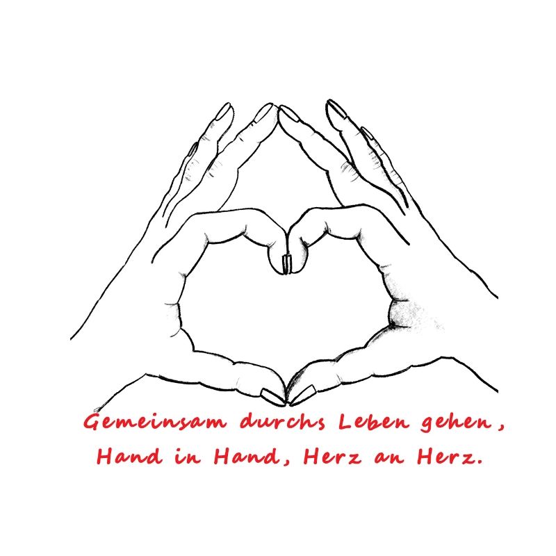 Hände formen ein Herz.Gemeinsam durchs Leben gehen