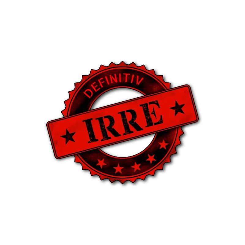 Stempel definitiv irre Spruch Geschenk Spaß Witz