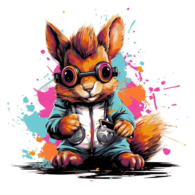 Pop Art Eichhörnchen mit Smartphone
