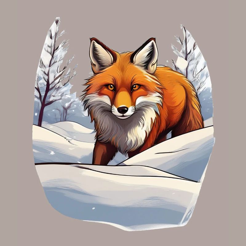 A fox in the snow