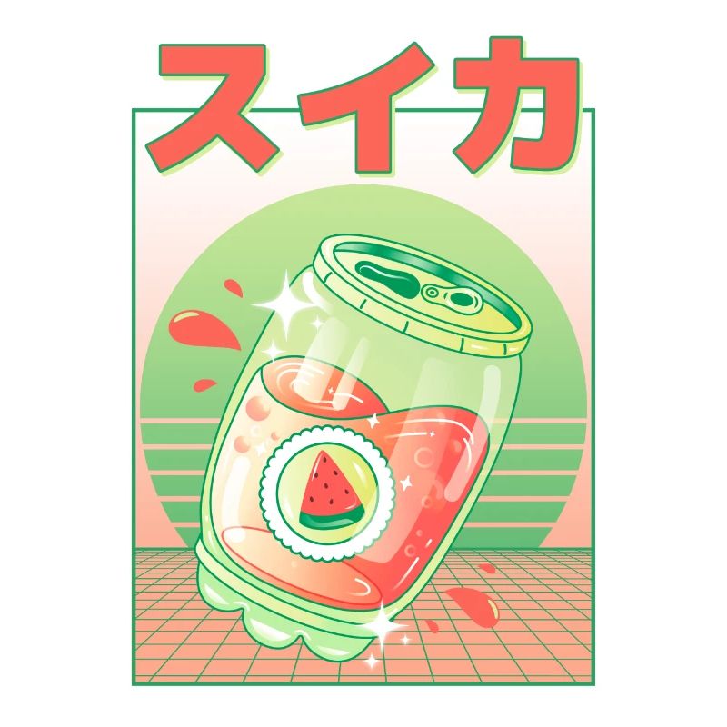 Soda rétro de pastèque japonaise - Vaporwave