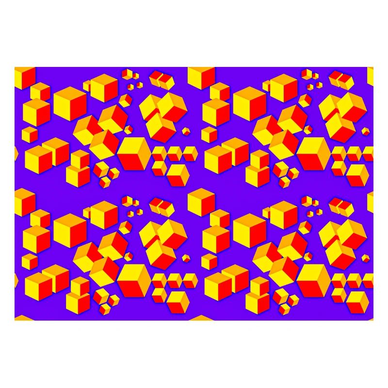 Déco motif cube coloré