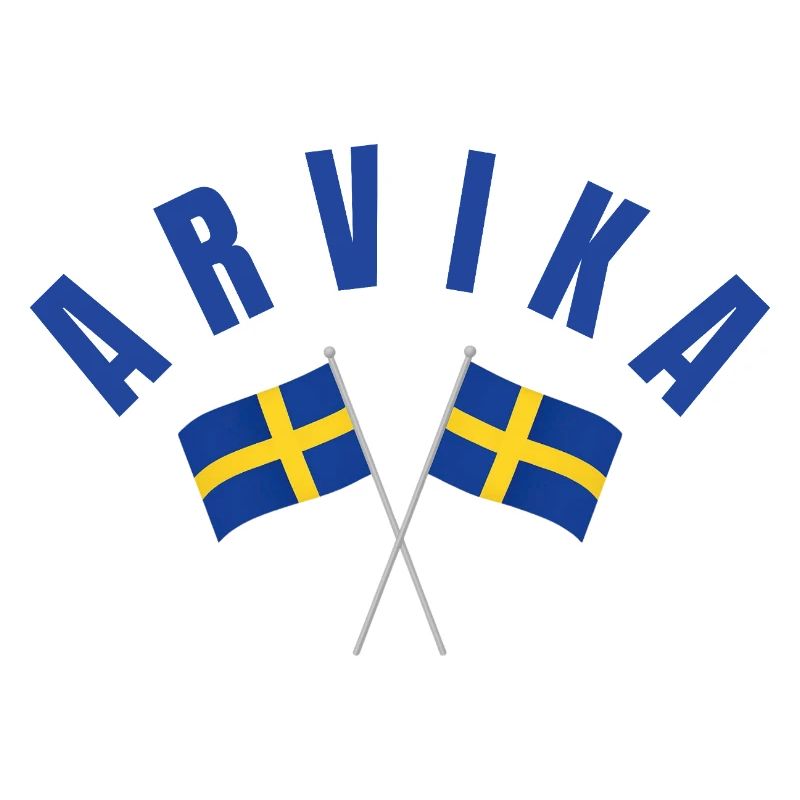 Arvika-Two Swedish Flags Emblem