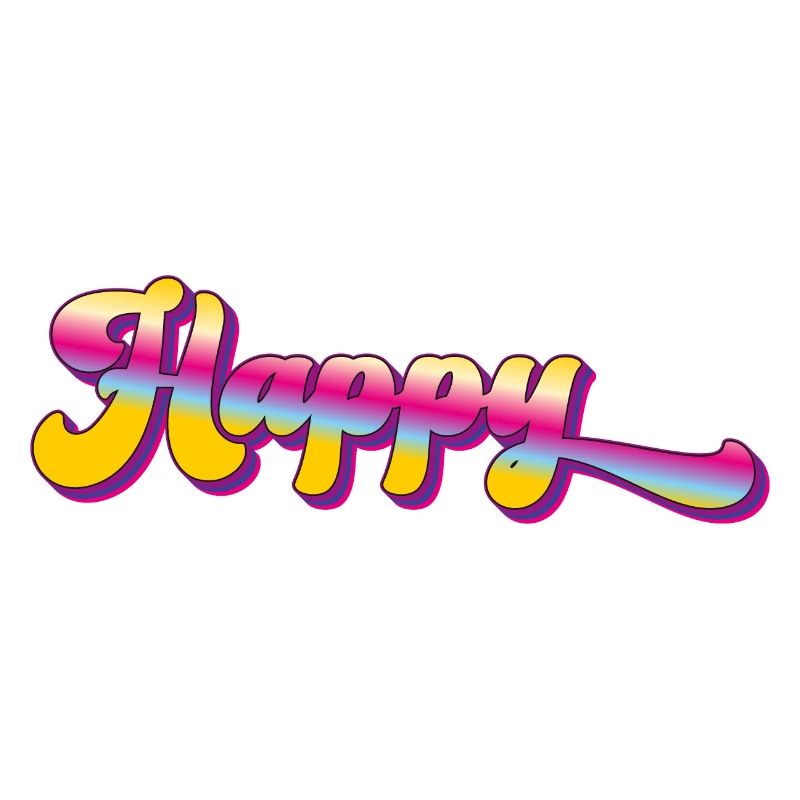 Happy - Design de déclaration coloré cool