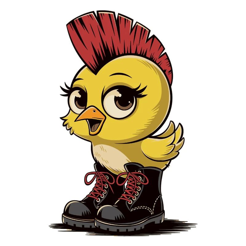 Punk Chick with Boots – Rebellious & Cute