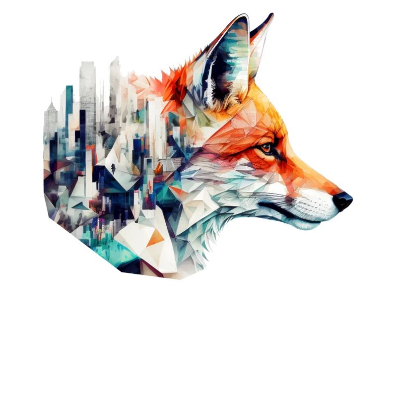Fox Architecture Artwork Gift Idea Animal