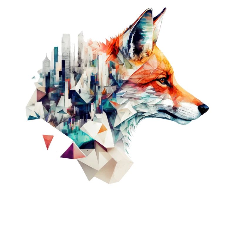 Fox Architecture Artwork Gift Idea Animal