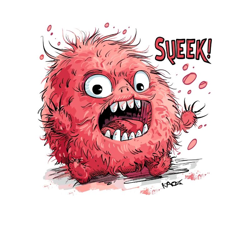 Quietschieges, quietschend haariges rosa Monster