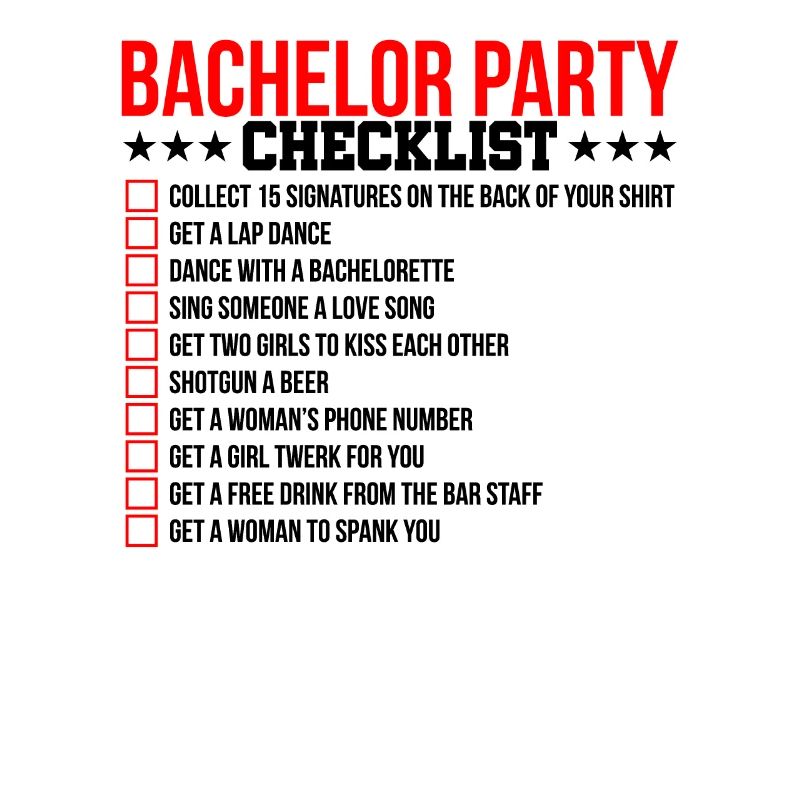 Bachelor todo Junggesellenabschied Checkliste