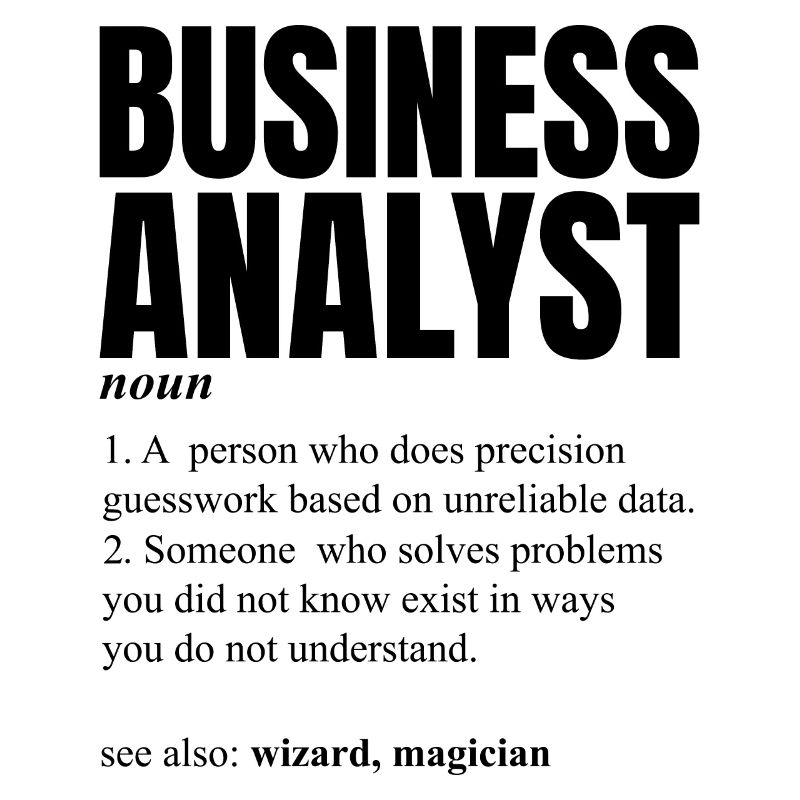 Novelty Business Analyst Comical Description