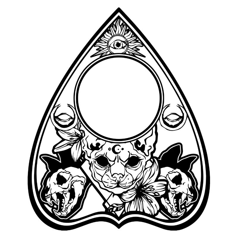 Ouija Planchette sphynx Cat Halloween