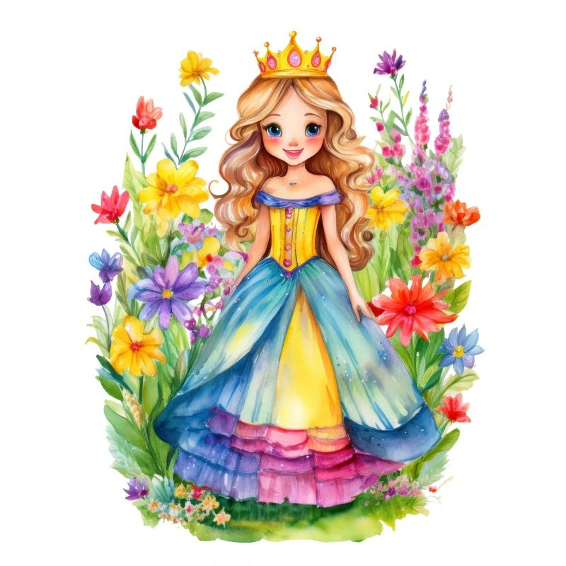 Princesse dans un jardin fleuri
