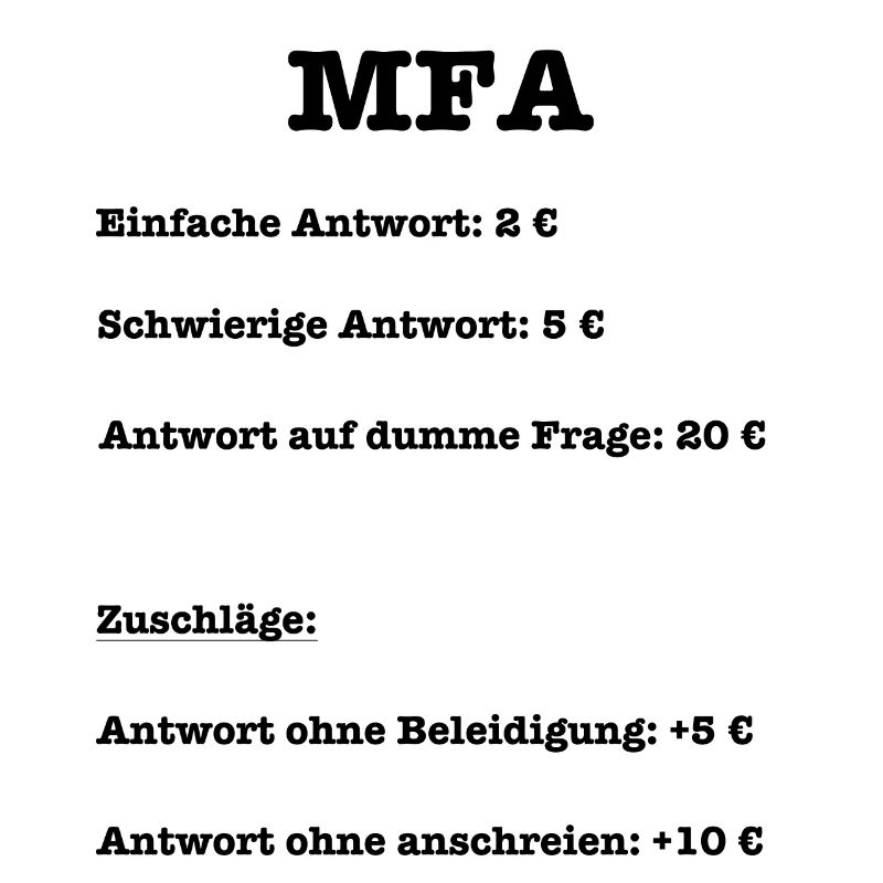 MFA Artzhelferin Antworten Preisliste