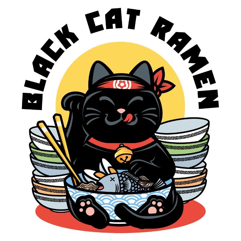 schwarze Katze Ramen