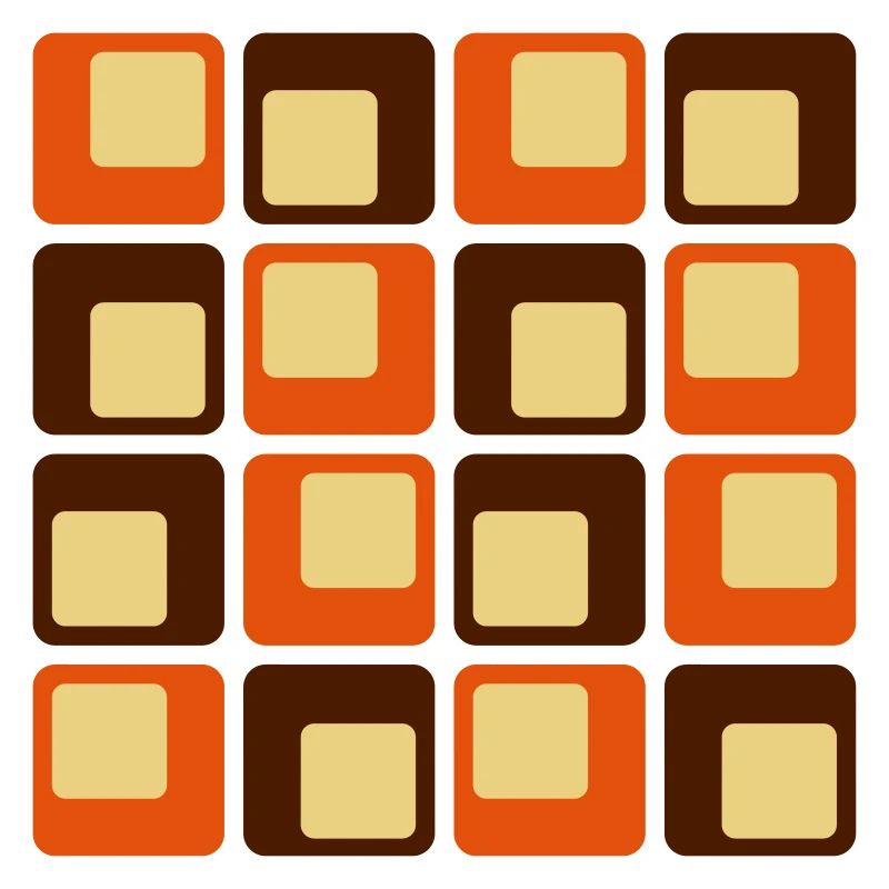 70s Retro Square Shapes Pattern