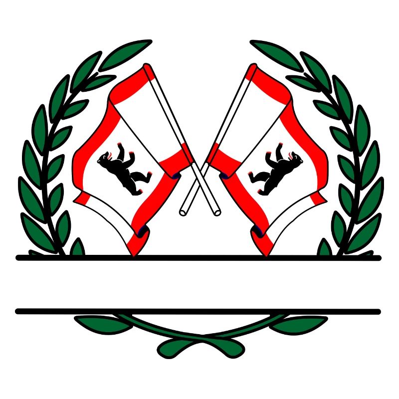 Drapeaux Berlin couronne de laurier bannière