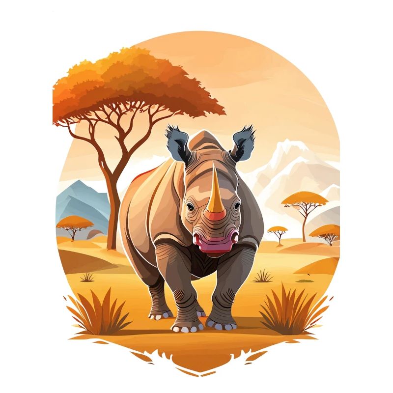 Nashorn in der Savanne